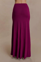 Martiena Knit Maxi Skirt Plum