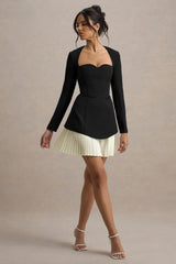 Lysette Black Sweetheart Long Sleeve Stretch Mini Dress