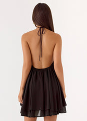 Alicelle Halter Mini Dress Chocolate