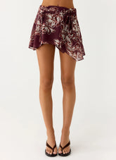 Fiore Asymmetrical Mini Skirt Espresso Meadow