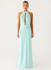 Mougleta Backless Maxi Dress Aqua