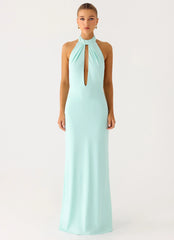 Mougleta Backless Maxi Dress Aqua