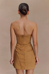 Andy Faux Suede Mini Dress Camel
