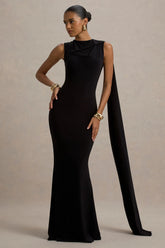 Mia Black Maxi Dress With Sash