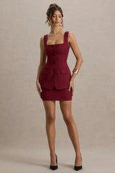Maci Berry Tailored Square Neck Mini Dress