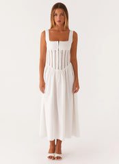 Waiting On You Midi Dress White