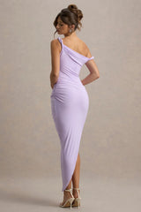 Angelique Lilac Twisted Asymmetric Maxi Dress