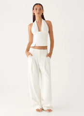 Sora Low Rise Pant White