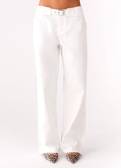 Texas Low Rise Denim Jeans White