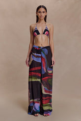 Rachel Chiffon Straight Leg Pants Multi Fluid Reverie Print