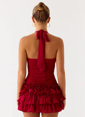 Someone Else Halter Top Dark Cherry