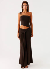 Luara Cut Out Maxi Dress Chocolate