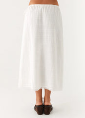Sweet Lullaby Midi Skirt White