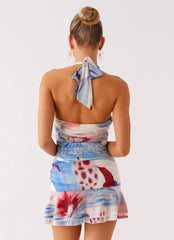 Starlit Night Mini Dress Deep Sea Bloom
