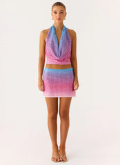 One More Time Sequin Knit Top Disco Ombre