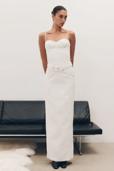 Angelie Suiting Maxi Skirt Ivory