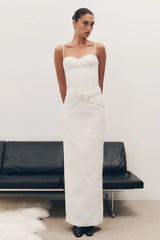 Angelie Suiting Maxi Skirt Ivory