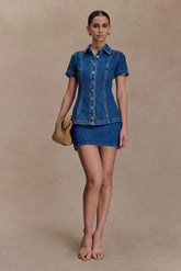 Ellie Denim Mini Skirt Dark Blue