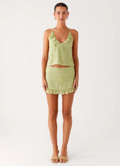 Savoir Beaded Halter Top Mint