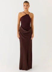 Pristin Cupro Maxi Dress Cool Chocolate