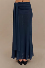 Arna Mesh Maxi Skirt Midnight Blue