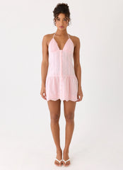 Non Stop Halter Mini Dress Pink