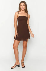 Trinin Brown Mini Dress