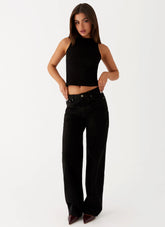 Keanna Low Rise Denim Jeans Black