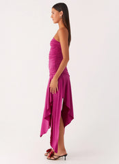 Ora Strapless Maxi Dress Fuchsia