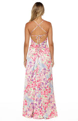 Blaise Multi Floral Satin Maxi Dress