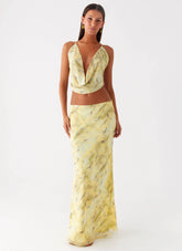 Kylo Low Rise Maxi Skirt Yellow Tie Dye