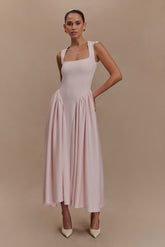 Sharon Scuba Jersey Midi Dress Ballet Pink