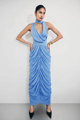 Alex Chiffon Maxi Dress Blue