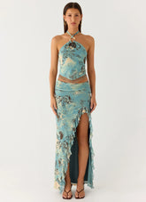 Lloyd Maxi Skirt Aqua Blur