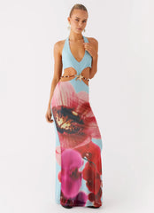 Time To Dance Maxi Dress Turquoise Bloom