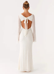 Ethereal Long Sleeve Maxi Dress Ivory