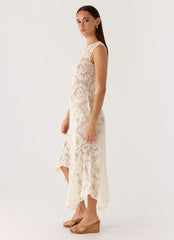 Janayia Midi Dress Ivory