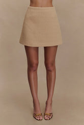 Camilla Boucle Mini Skirt Light Taupe