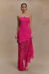 Aleena Satin And Lace Maxi Dress Dragonfruit