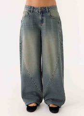Joseph Low Rise Denim Jeans Vintage Wash Blue