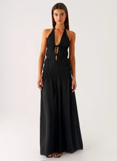 Dione Halter Maxi Dress Black