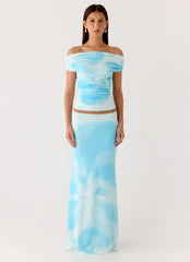 Moka Maxi Skirt Blooming Blue