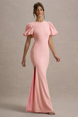 Love Letters Pink Puff Sleeve Maxi Dress