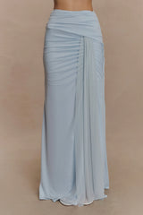 Calandra Slinky Maxi Skirt Pale Blue