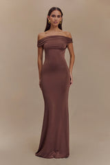 Kinsley Slinky Maxi Dress With Hardware Chocolate