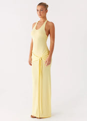 Pina Colada Knit Maxi Dress Yellow