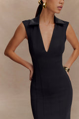 Keagan Sleeveless Midi Dress Black