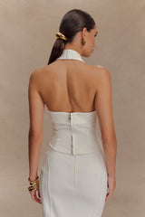 Meadow Corset Halter Top White