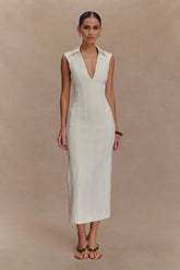 Keagan Sleeveless Midi Dress Ivory