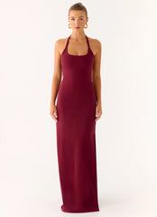 Kill This Love Ribbed Maxi Dress Dark Cherry